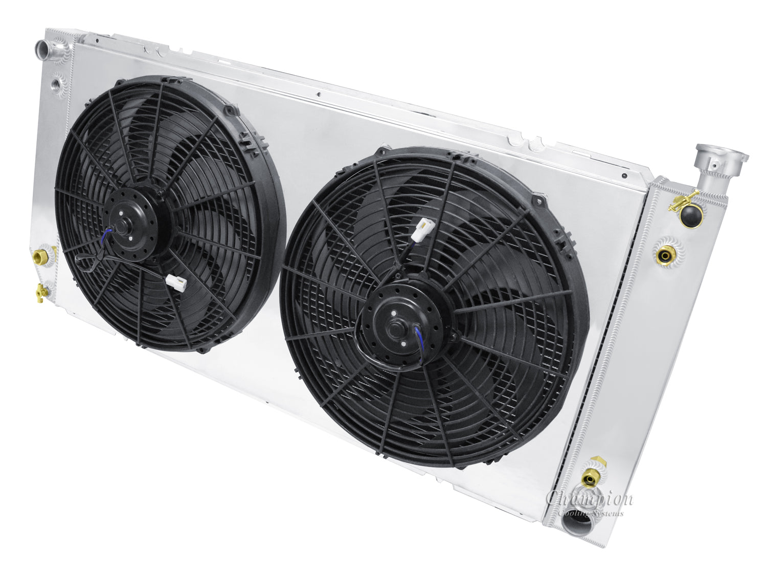 1995-1999 Chevy Silverado 3-Row Radiator, Shroud, 16in Dual Fan Combo ...