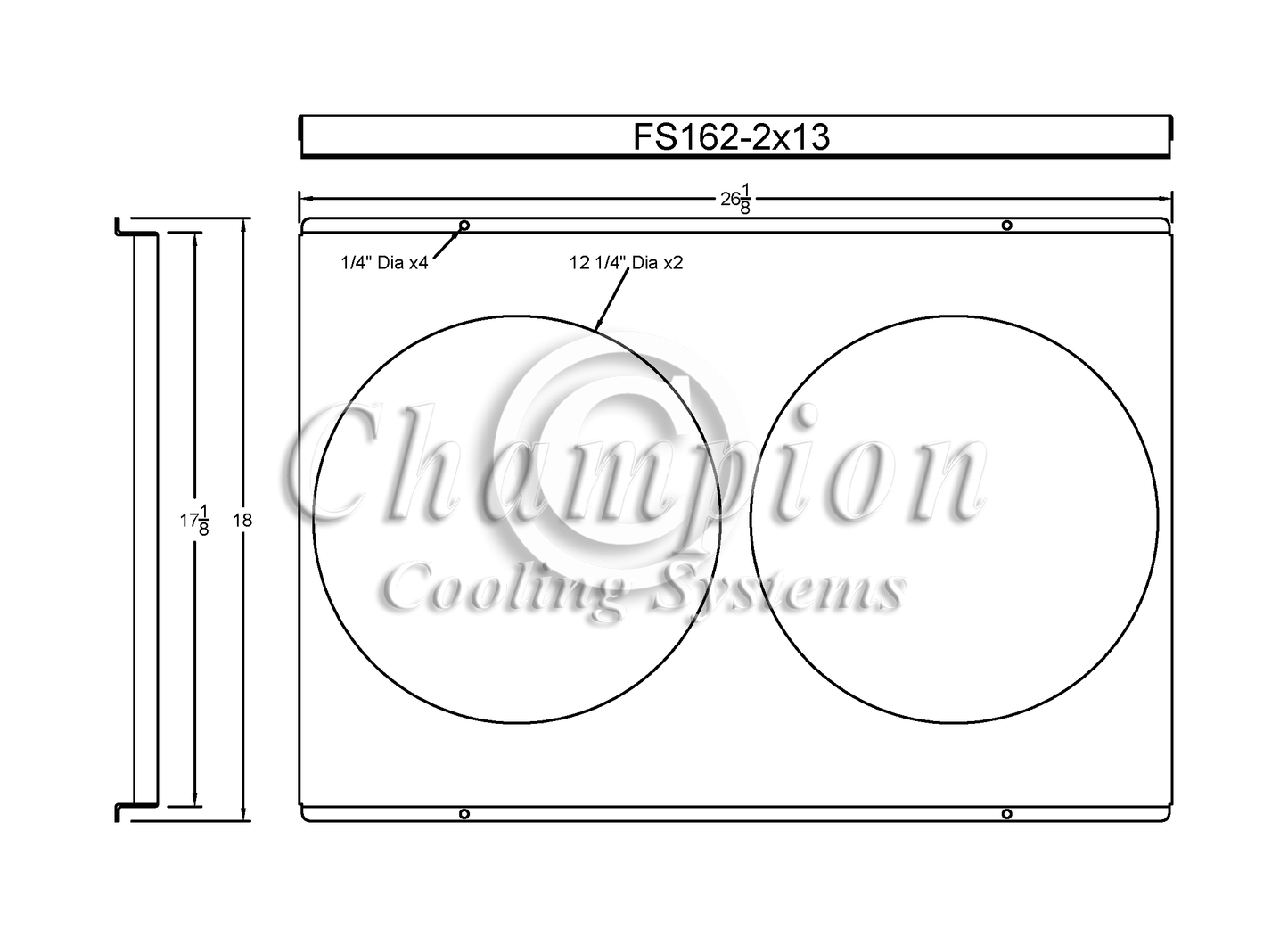 Electric Fan Shroud for 13in Fans - FS162-2x13 - Champion Radiator