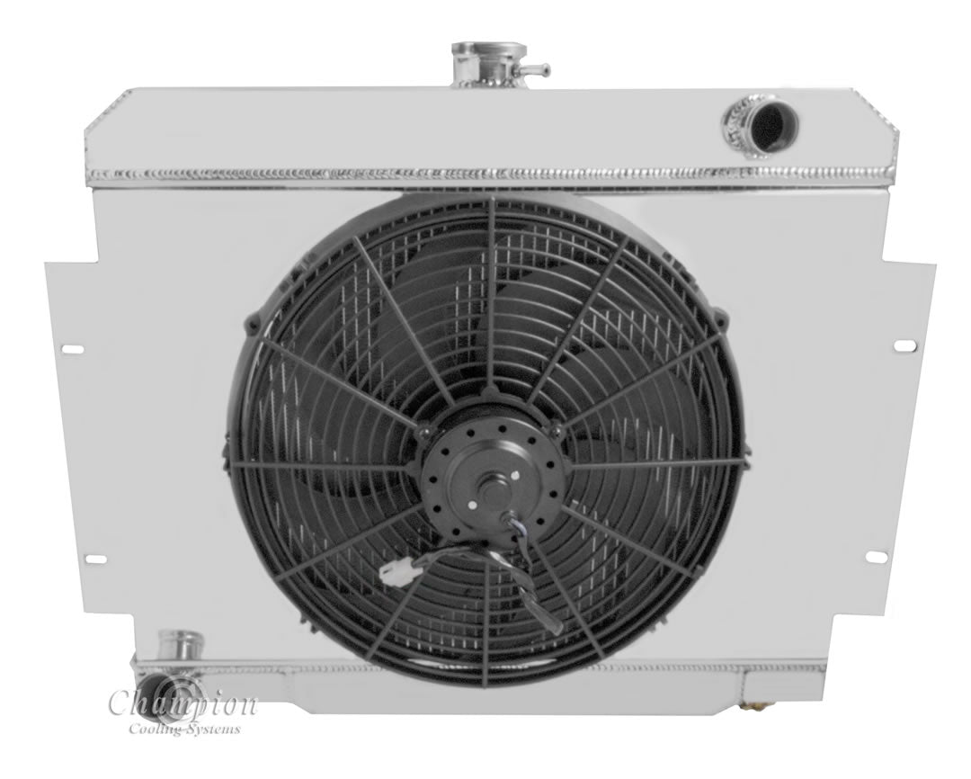 1968-1974 AMC Javelin 4-Row Radiator, Shroud, Fan Combo - Champion Rad ...