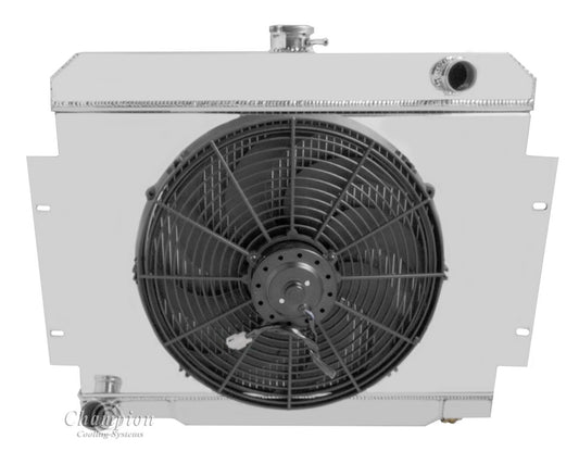 1968-1974 AMC Javelin 4-Row Radiator, Shroud, Fan Combo - Champion Radiator