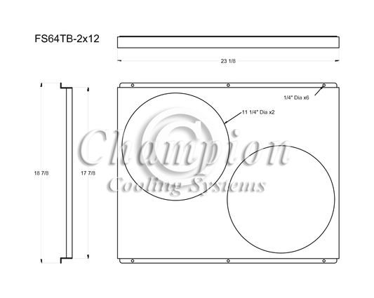 Electric Fan Shroud for 12in Fans - 23 1/8" x 18 7/8" - Champion Radiator