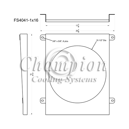 Electric Fan Shroud for 16in Fan - FS4041-1x16 - Champion Radiator