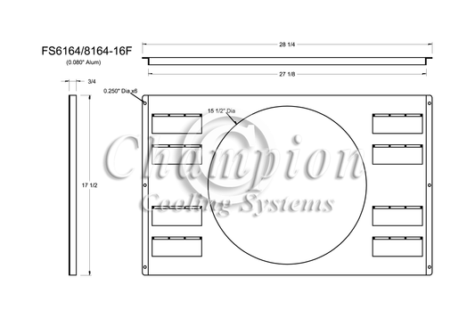 Electric Fan Shroud for 16in Fan - 28 1/4"x 17 1/2"- Champion Radiator